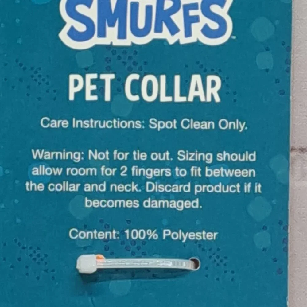 Peyo Smurfs All Over Graphics Pet Collar S/M 11